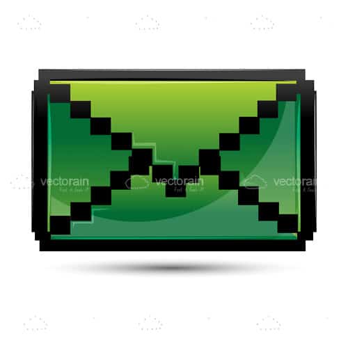 Abstract Pixelated Envelope Icon